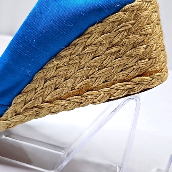 Ralph Lauren Cecila Blue Wedge Sandals Size 9B - Picture 8 of 9